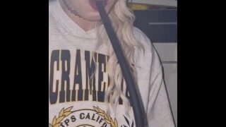 Petit Blonde Trans Drinking Own Pee