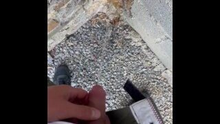 Piss after cum and beer drinking