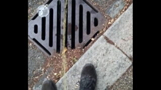 Piss Down A Drain In Public