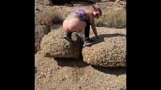 Piss Slut Girl Pissing On Side Of Rode