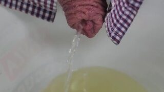 Pissing desperation by the vindow for a male