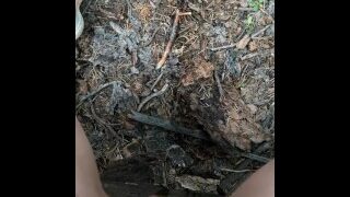 Pissing In Peaceful Fall Woods By The Water