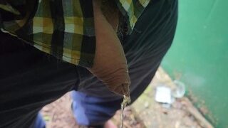 Pissing outdoors