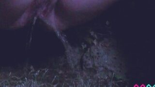 Pissing Outdoors In A Meadow At Night