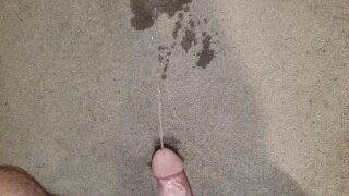 pissing with a boner