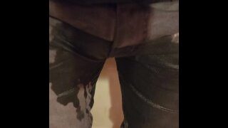 POV Girl Wets Gray Jeans