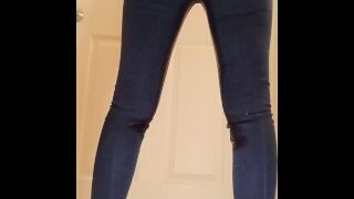 POV Watch Blonde Wet her Levi Blue Jeans