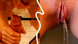 Redhead Slut Gives Blowjob In The Toilet And Piss Real Amateur Couple