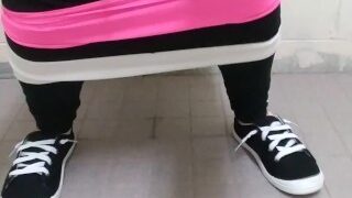 Sqats to Piss on the Public bathroom floor