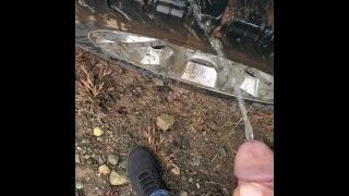 Washing The Tire With Piss