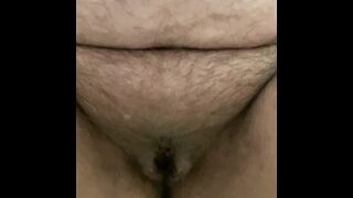 Watch the pee drip from my hairy pussy