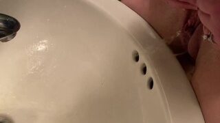 Wife Pisses Into Sink In Public Restroom