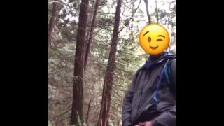 Young Guy Power Pissing On A Hike