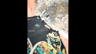 Get Care Of Your Mistress’s Kindness And Admire My Panty Pissing On The Beach