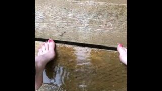 Neighbours outside, had to pee