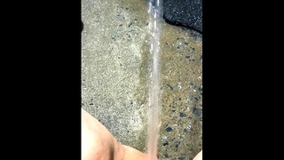 Powerful Extra Soaker Piss Outdoor at Night Pov