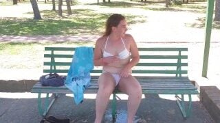 Risky Outside Bench Pissing at Holiday Hostel