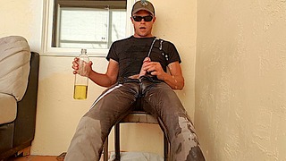 Covid-19 Lockdown – Pissing Grey Jeans 5 Times On My Porch