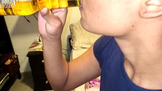 Giving a piss-flavored beer bottle before going to the gym 07/20/2023