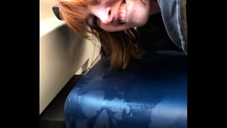 Pixie Pink Public Pissing and Squirting in a Busy Train During the Day