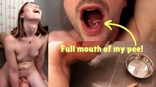 My dirty slut gets her reward after giving me a face sitting orgasm: pee in her mouth and piss play