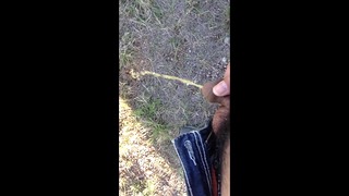 Desperate side of the road public piss (had to stop the car to take a piss on the side of the road)