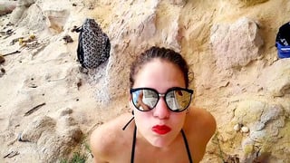 drinking pee, last day at the public beach in Brazil!! -aprilbigass-