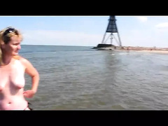 Tina, German SlutWife, Pissing at the Beach!