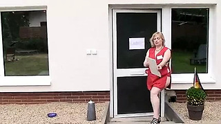 German granny gives golden shower