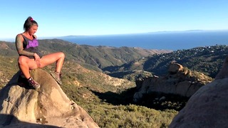 Tattooed Felicity Feline Peeing Outside
