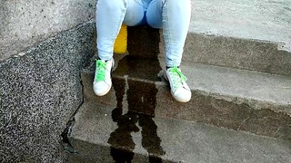 Public Jeans Pissing Desperation