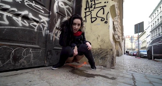 Crazy Girl Pissing In Street