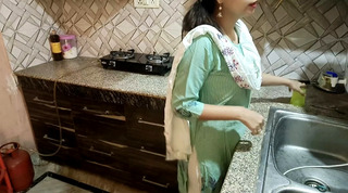desi sexy stepmom gets angry on him after proposing in kitchen pissing