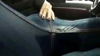 Peeing and rubbing in my jeans in the car and moaning