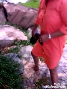 wife peeing outdoor –  beach side