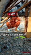 Piss compilation on the beach