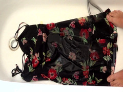 pissing on floral 9 dress