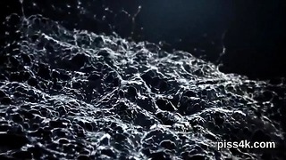 Innocent lesbo kittens get splashed with pee and ejaculate wet twats