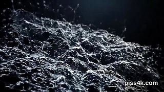 Elegant lesbo chicks get covered with piss and blast wet pussies