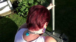 Trashy Kiwi MILF drinks piss while pissing herself by the clothesline. Trailer