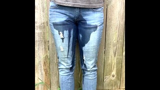 Girl humiliated by pissing in her jeans