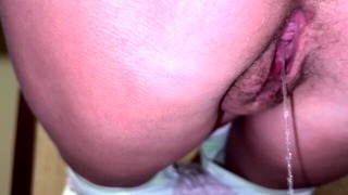 hairy and dirty pussy pee in the toilet, compilation