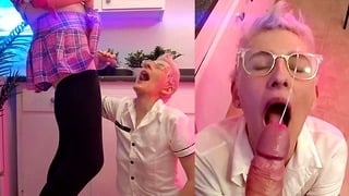 Piss on Her Face and Facial After Blowjob