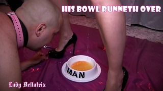 His Bowl Runneth Over – Lady Bellatrix Pissing In Bowl For Slave’s Pee Soup Trailer