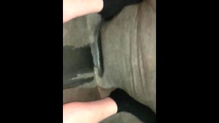 Pregnant Babe Pissing on Couch for Relief